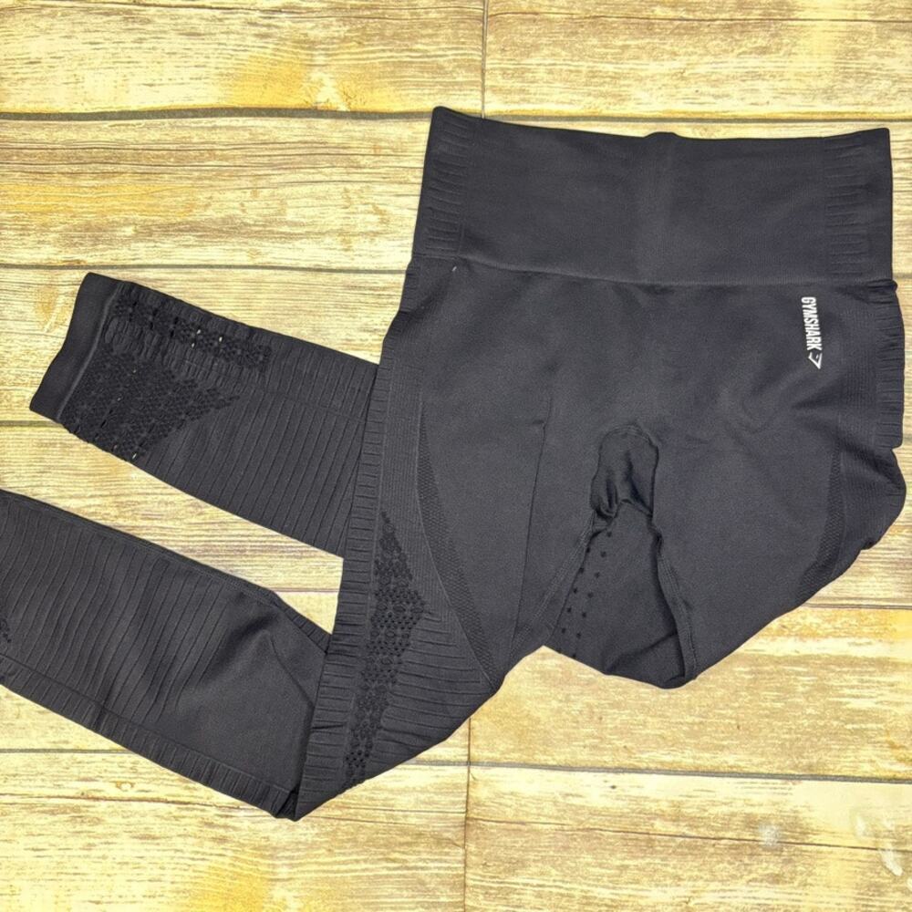 Gymshark Energy+ Seamless Black High‎ Rise Leggings Women's Sz S